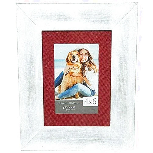 Pinnacle Frames and Accents White 4X6 WASH with RED MAT Frame