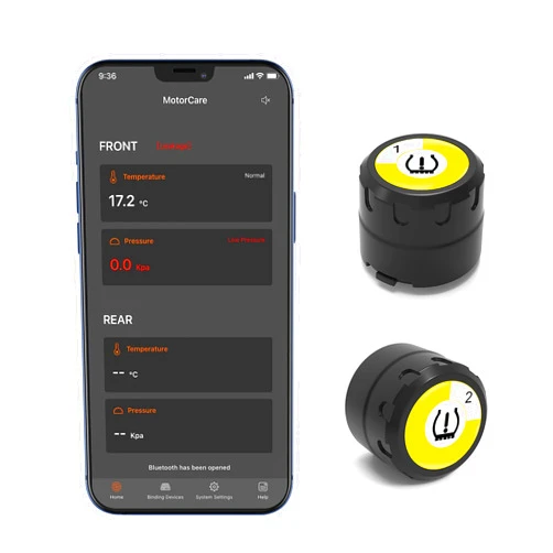 WISTEK Bluetooth Tire Pressure Monitoring System for Motorcycles with 2 External Sensor, 5 Alarm Modes, Bluetooth TPMS APP Operate, Supports iOS and Android