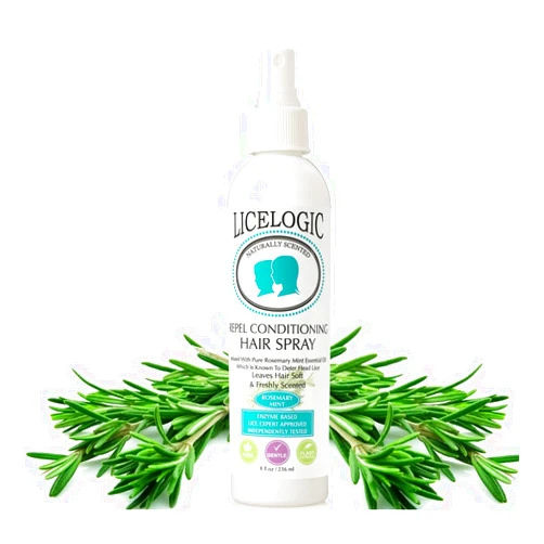 LiceLogic Repel Lice Prevention Hair Spray, 8oz, Rosemary Mint - Effective Against Super Lice, Terminates Eggs & Nits, Prevents & Repels Lice, Not Toxic, Naturally Derived Licezyme, No Harsh Chemicals