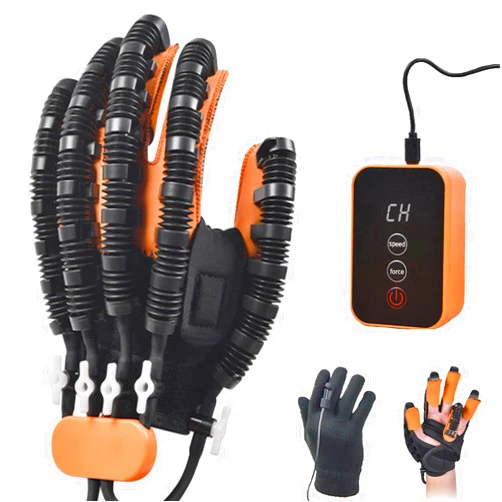 GENDOING Rehabilitation Robot Gloves for Stroke Patient, Hand Stroke Recovery Equipment with Portable Belt, USB Chargeable Fingers Strength Training Device for Hemiplegia