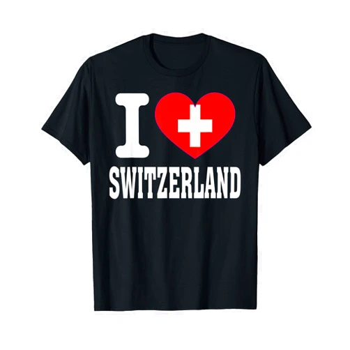 SWITZERLAND Heritage & Patriotic Apparel I Love Switzerland Heart Souvenir Lovers Pride Travel T-Shirt