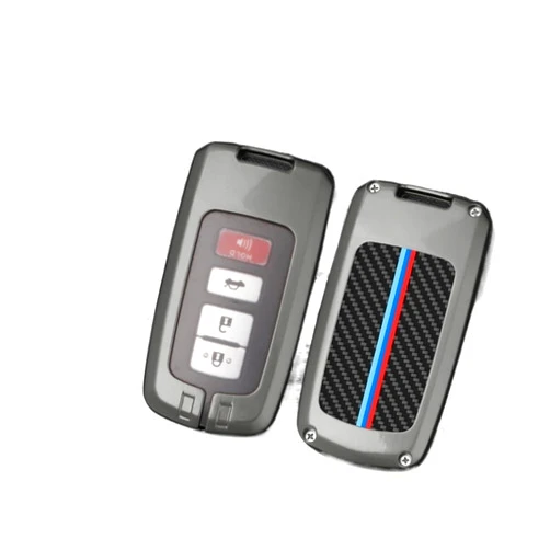 MCLssa Zinc Alloy Leather Key Case 2012 Old Model 7th Generation Camry Remote Control Car Accessories Compatible For Camry(Gre)