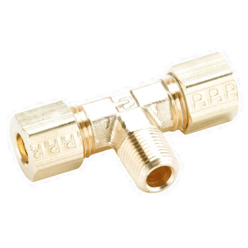 Parker 172C-3-2-pk10 Fitting, Tube to Pipe, Forged, Compression and Male Pipe Branch Tee, Brass, 3/16