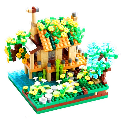 COZYMASS Architecture Port Cabin Building Set Model Kit and Gift for Kids and Adults Mini Blocks 600 PCS with 2 Figure