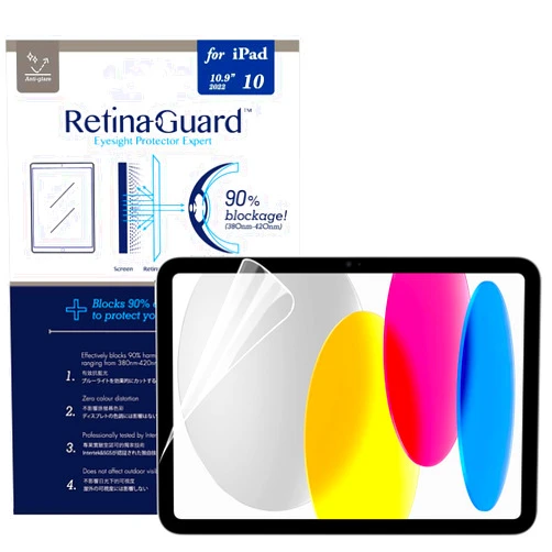 RetinaGuard Anti Glare & Anti Blue Light Screen Protector for 2025 iPad A16 and 2022 iPad 10th Gen, SGS and Intertek Tested, Blocks Excessive Harmful Blue Light, Reduce Eye Fatigue
