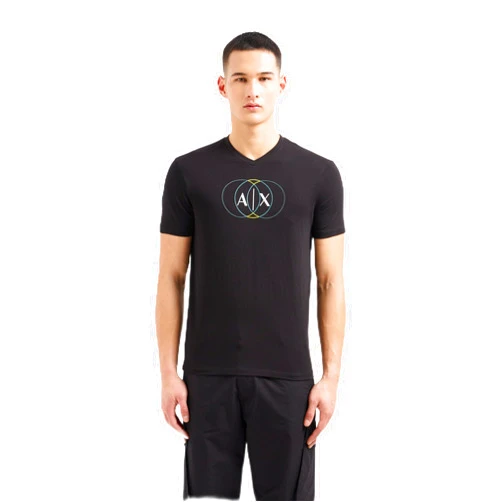 Emporio Armani Men's Regular Fit Cotton V Neck Center Logo Tee