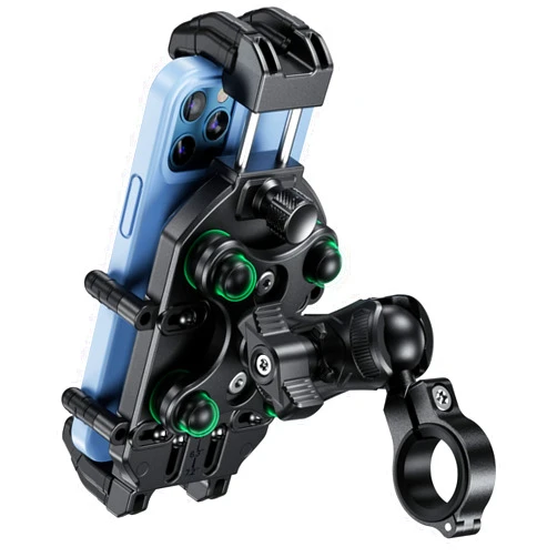 BRCOVAN Motorcycle Phone Holder with Vibration Dampener & High-Speed Secure Lock, Anti-Theft Motorcycle Phone Mount Handlebar Cellphone Holder for Bike Bicycle Scooter ATV Fit 5.4''-7.2'' Smartphones
