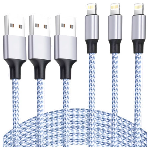 DAZHWA iPhone Charger 3pack 6ft MFi Certified Best New Nylon Braided Lightning Cable Cell Phone Fast Charger Cord Compatible with iPhone14/13/12/11Pro Max/XS/XR/X/8/7/6/5/SE/iPad More