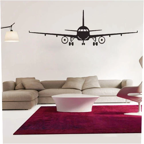 MAKLYER Airplane Wall Stickers DIY Airplane Wall Stickers Boys Art Decorative Wallpaper Biplane Silhouette Stickers Suitable for Families Children's Rooms Gifts for Boys (Small)