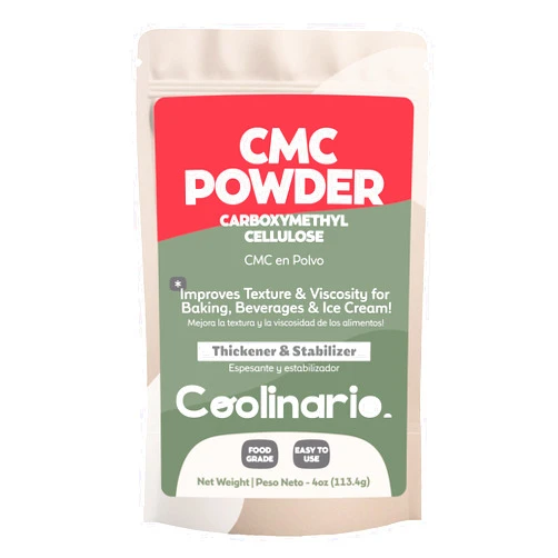 Coolinario Carboxymethyl Cellulose - CMC Powder - Tylose Powder (4 Oz) Food Grade Thickener & Stabilizer for Baking, Beverages & Ice Cream | Improves Texture & Viscosity | CMC Para Helados