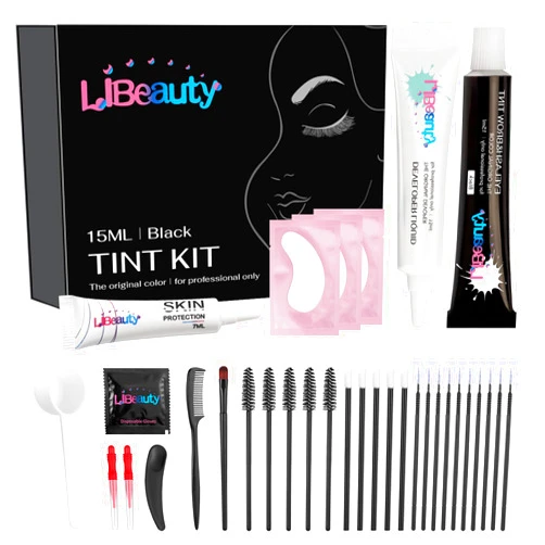Libeauty Lash Black Color Kit Brow Kit Quick Voluminous Coloring with Complete Tools Eyelash Color Kit For Salon Or Home Hair colour Use