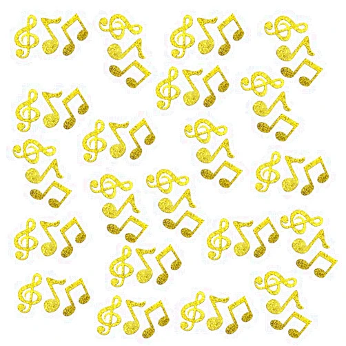 Vaujory Table Confetti Double -Side Glitter Gold Music Note Paper Confetti, 100pcs