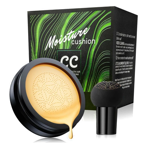 Ursoulney Air Cushion CC Cream - Mushroom Head CC Cream Foundation, Moisturizing BB Cream Foundation Makeup Long-Lasting Matte Concealer for Even Skin Tone (Buff Beige, 1 PCS)