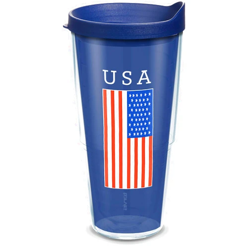 Tervis Americana USA Flag Made in USA Double Walled Insulated Tumbler Travel Cup Keeps Drinks Cold & Hot, 24oz, Classic