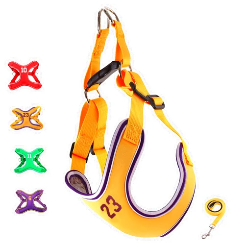 KCUCOP Step in Dog Harness for Small and Medium Dogs,No-Choke Design,Soft Mesh Padding,Ideal for Comfortable Walking,Leash Included(Yellow XS)