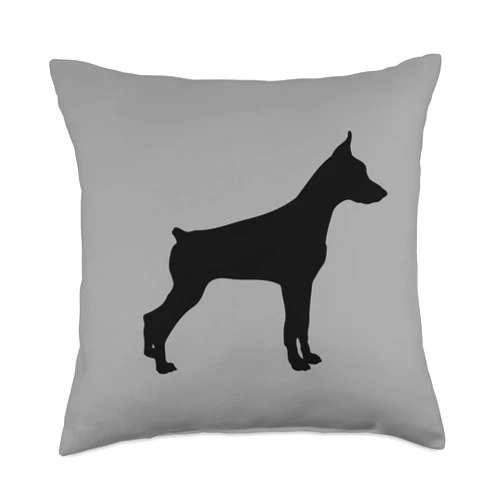 Doberman Pinscher for Men Women Boys Girls by RJ Doberman Pinscher-Dog Mom Dad Throw Pillow, 18x18, Multicolor