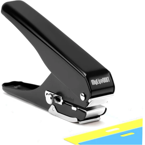 MyLifeUNIT Badge Hole Punch, Slot Puncher for Id Card, PVC Slot and Paper, Heavy-Duty Hole Punch for Pro Use