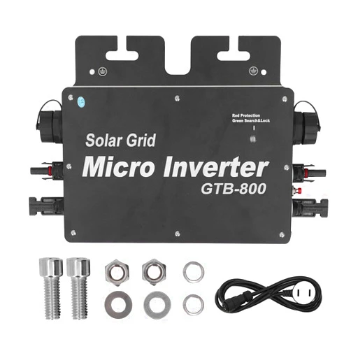 Tyenaza Grid Tie Micro Inverter, 800W DC to AC Micro Inverter Solar Grid Tie Microinverter Control Self Cooling 120/230V IP65 Automatic Identification Power Inverters(US-Black)