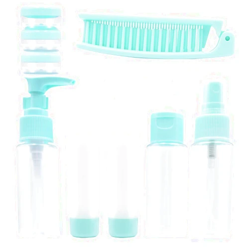 ANREONER 13 Pack Travel Size Toiletries Bottles and Jars Set, TSA Approved Portable Hard & Squeezable Plastic Travel Containers with Flip Cap/Spray/Lotion Bottles & Travel Case - Transparent