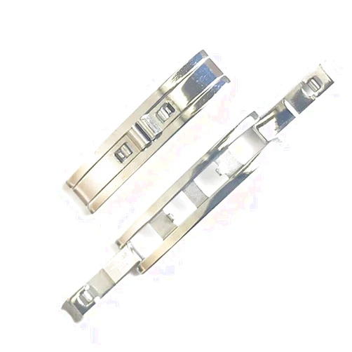 UCCKEYI 2 Pieces Stainless Steel Watch Buckle 5mm Double Pull Folding Butterfly Clasp Watch Band Replacement Buckle
