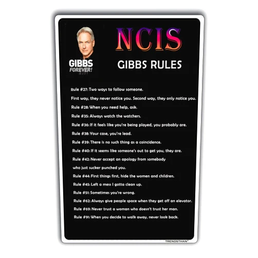 TRENDSTHAN Vintage Metal Signs Ncis Gibbs Rules 69 Rules Posters Retro Tin Sign-Something You Are Wrong Sign Wall Decor Plaque Funny Bathroom Quote For Home Kitchen Restroom Garage Man Cave Gifts 12x8 Inch