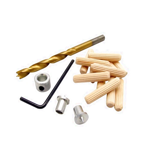 Milescraft 5338 Dowel Kit 5/16in - Includes Brad Point Drill Bit, Fluted Wooden Dowel Pins With Chamfered Ends (12pcs), 2 Dowel Tenon Centers, and Depth Stop– Ideal for Woodworking & Joining Projects