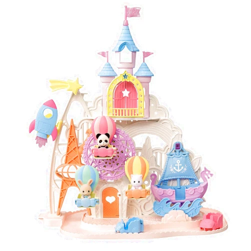Calico Critters Baby Amusement Park, Dollhouse Playset with 3 Figures Included