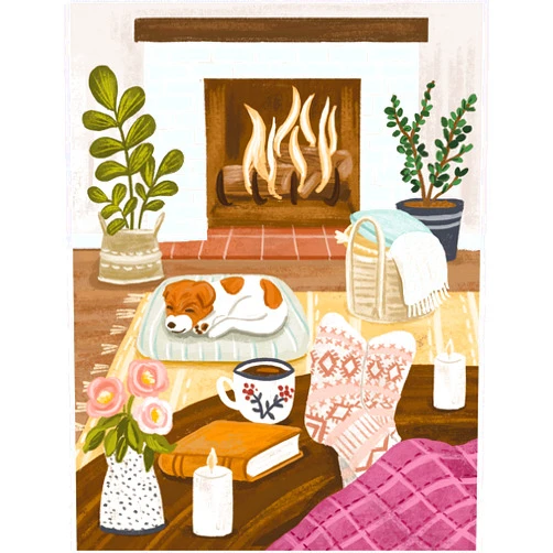 KI Puzzles 500 Piece Puzzle for Adults Hygge Collection Cozy Fireplace by Olivia Gibbs Blueboard Puzzle Jigsaw + Bonus Candle KI Puzzles from Playview