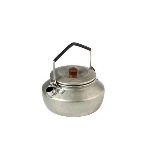 Thous Winds 0.6 Liter Lightweight Stainless Steel Camping Kettle Portable Camp Tea Pot, Outdoor Campfire Use, Retro Silver