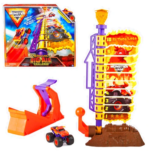 Monster Jam El Toro Loco Big Air Challenge Playset with Exclusive Monster Truck, Over 20-Inch Tall, 1:64 Scale, Kids Toys for Boys Ages 3 and up