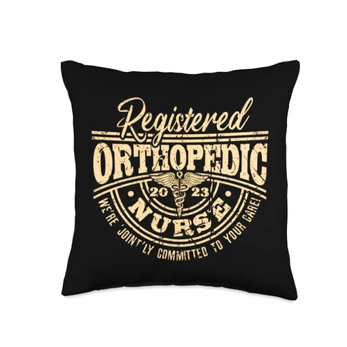 Registered Nurse Healthcare Visit the Registered Nurse Healthcare Store Registered 2023 Orthopedic Nursing Ortho Throw Pillow, 16x16, Multicolor