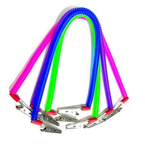 Ceonam 4 Pieces Multicolor Napkin Holder Bibs Clips for Dental, Neck Chains with Metal Clips for Dental Clinic, Home Dining Clothing Protector for Adults Kids Babies