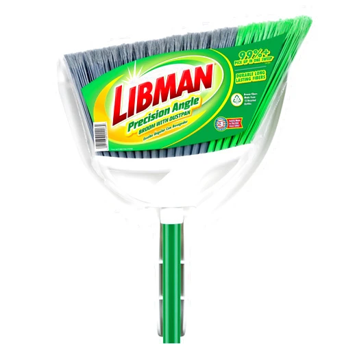 LIBMAN COMMERCIAL Libman FlexTech Broom with Dustpan Combo Set for Sweeping Indoor and Outdoor Floors, Pet, Dog Hair Broom, 55” Precision Angle Broom, 3 Piece Handle, 11