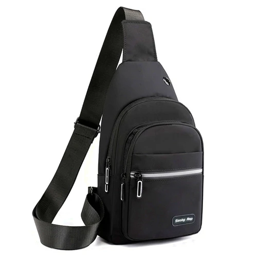 Seoky Rop Sling Bag Crossbody Backpack for Men Women Multipurpose Chest Shoulder Bag for Travel Hiking Daypack Black