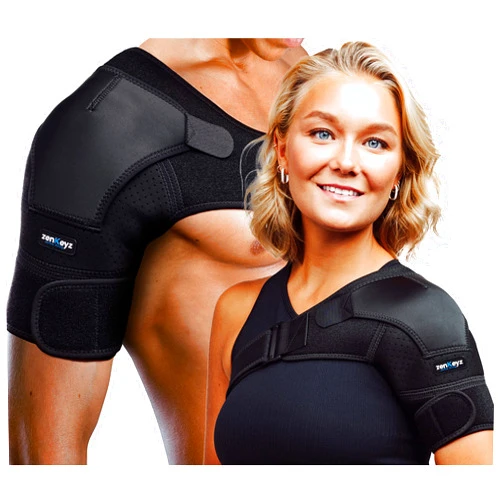 ZENKEYZ Shoulder Brace for Men & Women, Size rage XS-3XL, Torn Rotator Cuff, Tendonitis, Dislocation, Pain, Neoprene Shoulder Compression Sleeve Wrap (Black, Large/X-Large)