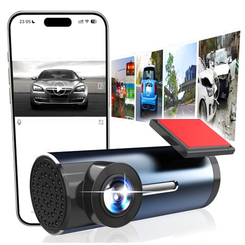 Pawfan 1080P Dash cam Car Recorder,Metal Material with WiFi & APP, Easy to Stick, Night Vision, 24H Parking Mode, Loop Recording Hidden Driving Recorder On-Dash Cameras,Adjustable arm, Comes with 32G Card