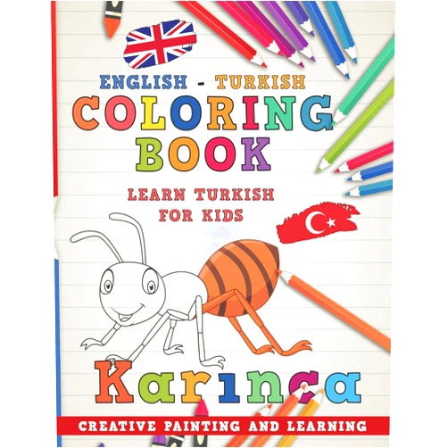 NerdMediaEN Coloring Book: English - Turkish I Learn Turkish for Kids I Creative painting and learning. (Learn languages)