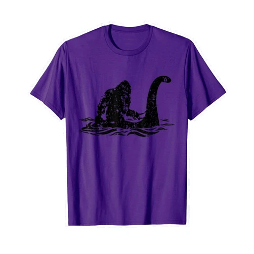 BigFoot Company Bigfoot Riding on Nessie Lochness Monster Yeti Sasquatch T-Shirt