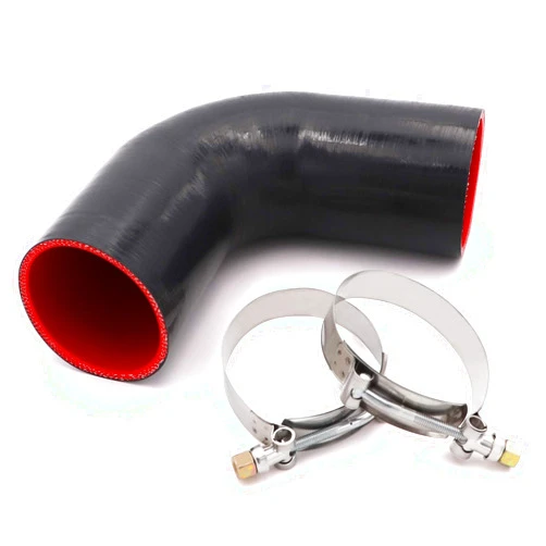 Taukealugs 90 Degree Elbow Coupler Silicone Hose 4-Ply 3-inch for Turbo/Intercooler/Intake Piping,Length 120mm Thickness 5mm with T-Bolt Clamp