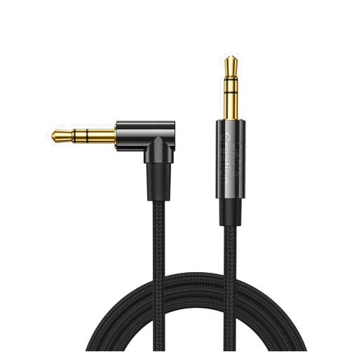 CableCreation 3.5mm Audio Cable 3FT/0.9M, 3.5mm Right Angle Male to Male Auxiliary Jack HiFi Cable with Silver-Plating Copper Core for Car Stereos, iPhone, PS4, Beats, Echo-Dot & More