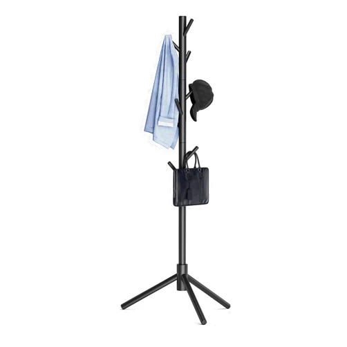 Aliphon Coat Rack, Freestanding Coat Rack, Wooden Coat Rack with 8 Hooks, 3 Adjustable Sizes Tree Coat Racks for Bedroom, Hallway, Entrance, Office, Clothes, Hats, Bags