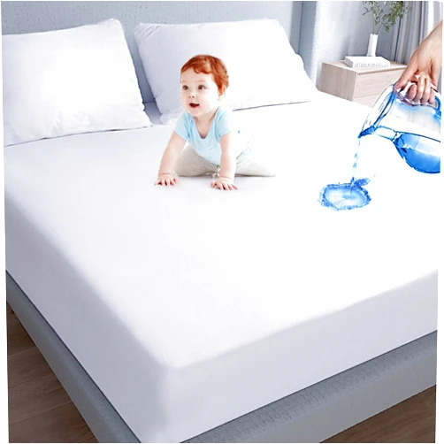 Moonsea Waterproof Mattress Protector Twin Extra Long (XL),Mattress Cover, Smooth Top Mattress Protector for Kids, Breathable Skin Friendly and Noiseless Fitted Sheet,Polyester