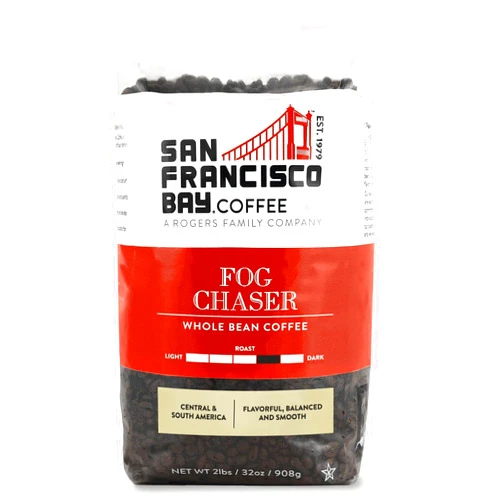 San Francisco Bay Whole Bean Coffee - Fog Chaser (2lb Bag), Medium Dark Roast (Pack of 6)