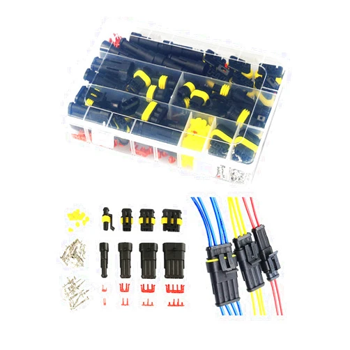 Twippo 352Pcs Waterproof Car Electrical Connector Terminals Automotive Electrical Wire Connector Plug Kit 1/2/3/4 Pin Connectors Male and Female