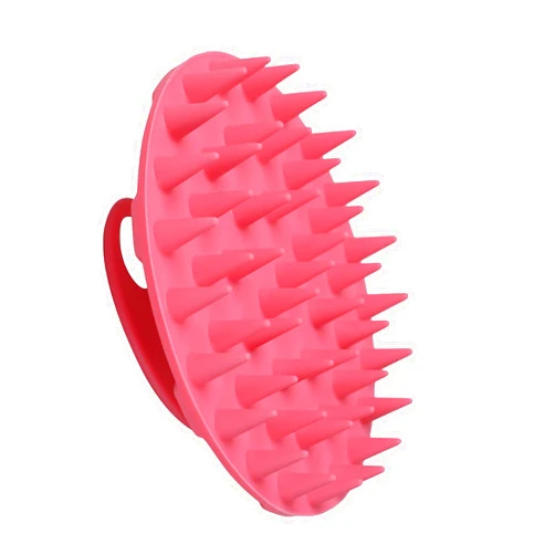 INNERNEED Scalp Massager Shampoo Brush, Wet & Dry Manual Scalp Care Head Scrubber Hair Washing, Soft Silicone Bristles, for Hair Growth, Dandruff Removal, Comfortable for All Hair Types (Pink)