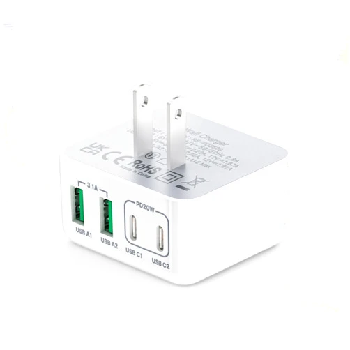 XUDUO USB C Wall Charger, 40W 4-Port USB C Charger Block, Fast Charging Block Dual Port PD Power Adapter + QC Wall Plug Multiport Type C for iPhone 15 Plus 14 13 12 11 Pro Max XS XR 8 7, Samsung
