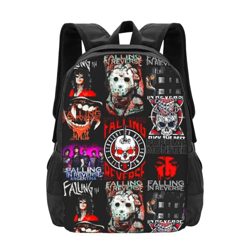 QrejAWkq Falling Rock In Band Reverse Travel Backpack Laptop Backpack Gym Daypacks Sports Bag for Men and Women Lightweight Work Rucksack with Adjustable Shoulder Straps Outdoor Bags for Hiking