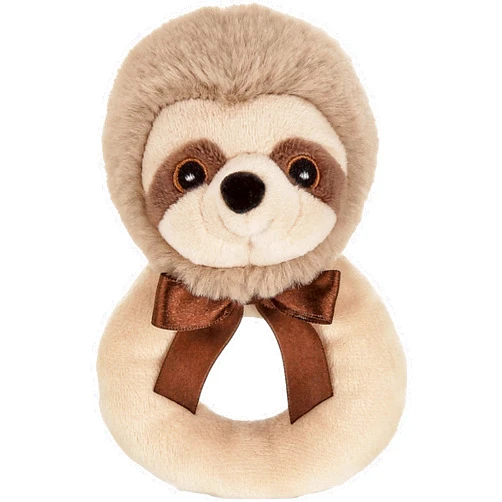 Bearington Collection Baby Lil’ Speedster, 5.5 Inch Sloth Plush Stuffed Animal Soft Ring Rattle, Sloth Baby Stuff