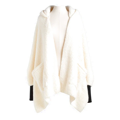 DEMDACO Sherpa One Size Fits Most Polyester Hooded Wrap With Cuffs