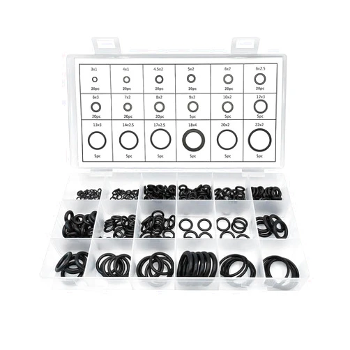 Yourkar 225 PCS Rubber Ring Assortment Kit, Heat-Resistant & Corrosion-Resistant O-Rings with 18 Sizes, O Rings Seal Rubber Washer Set for Auto Home Workshop, Car Accessories